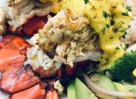 Stuffed lobster tail entree
